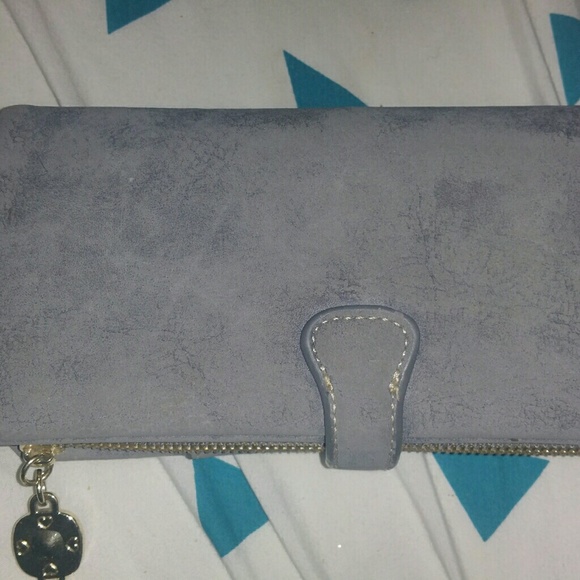 Gorgeous gray leather purse with matching wallet - Picture 6 of 8